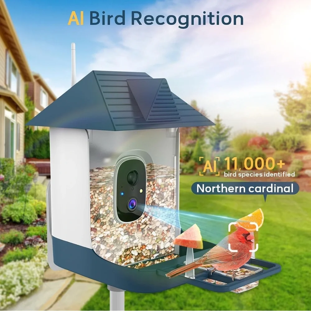 Bird Feeder with Camera, WiFi Outdoor Smart Bird Feeder Camera